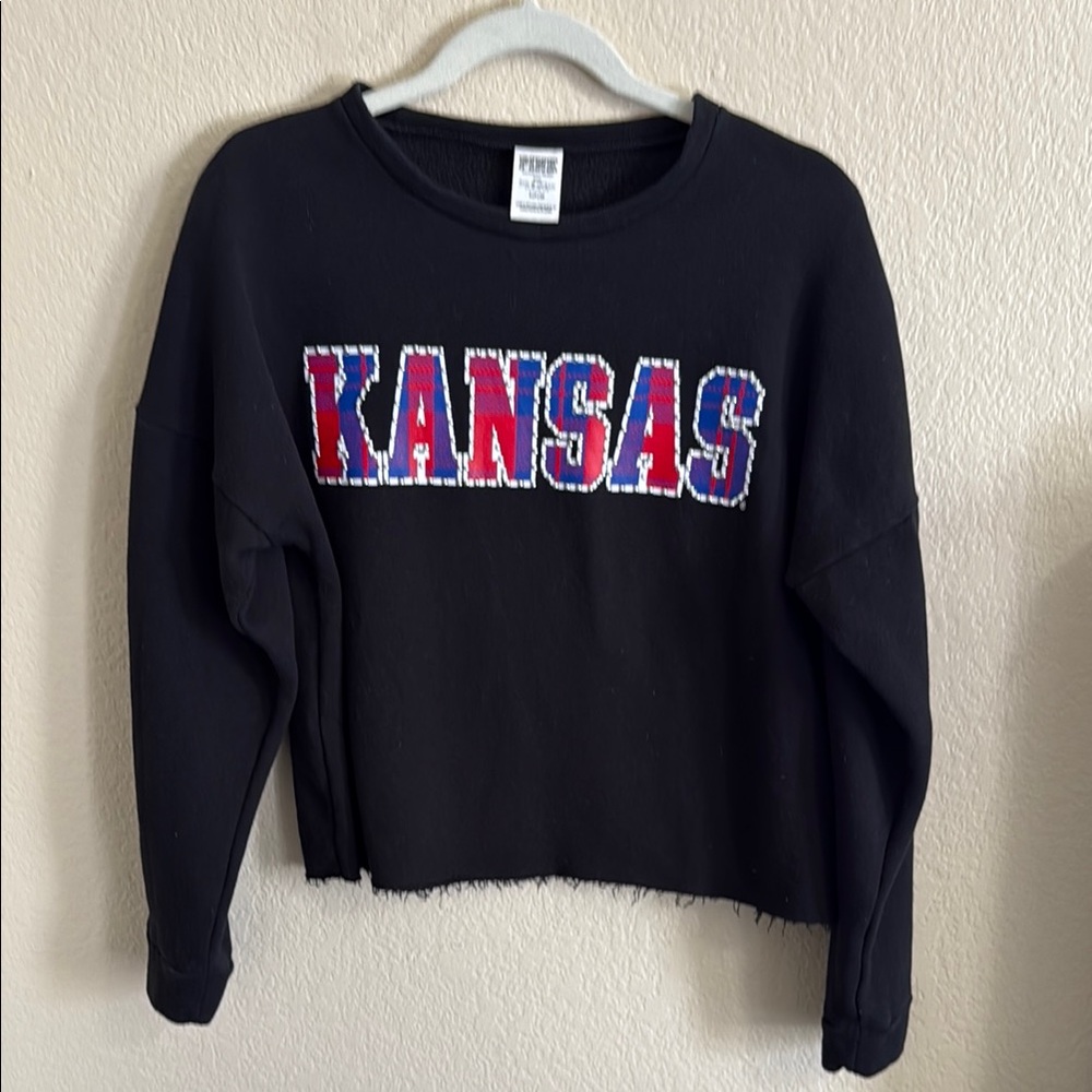 Kansas Black Crop Sweatshirt